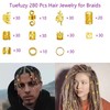 Tuefuzy 280 Pcs Gold Hair Jewelry Braid, Hair Accessory, Hair