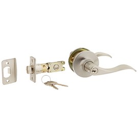 Design House 727933 Stratford Universal 6-Way Latch Entry Door Lever, Satin Nickel
