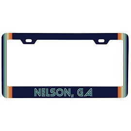 Nelson Georgia Car Metal License Plate Frame Retro Design