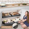 Pull out Cabinet Organizer,Expandable Width(11"-16") and Depth(17"-24") with 3 Rails,Roll