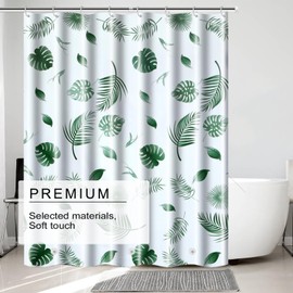 TIKABC Shower Curtain Liner, 4G PEVA Shower Liner, Plastic Waterproof Shower Curtains, 72x72 inch with Grommet Holes 3 Magnetic Weights