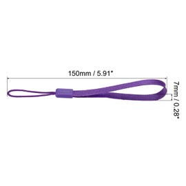 MECCANIXITY Universal Nylon Cord Lanyards, 15cm Soft Woven Hand Wrist Strap String for Bottle, Flashlight, Cellphone, Purple Color, Pack of 20