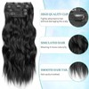 4PCS Black Hair Extensions Clip In Curly Hair Extensions Clip