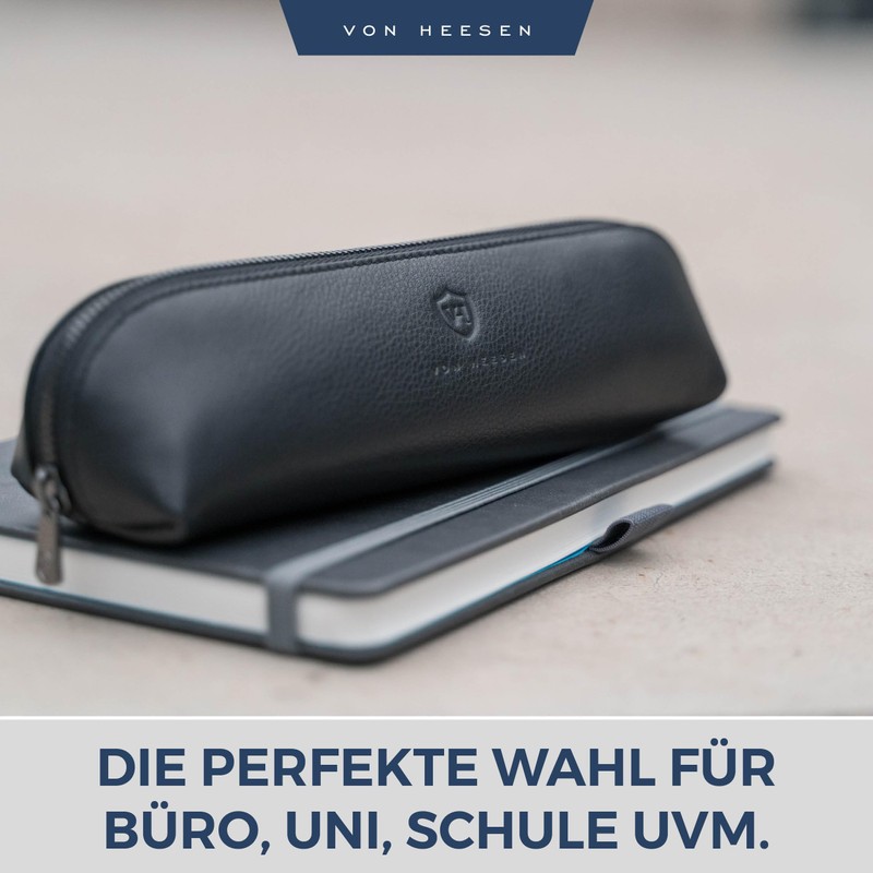 VON HEESEN® Genuine Leather Pencil Case Leather Pencil Case for