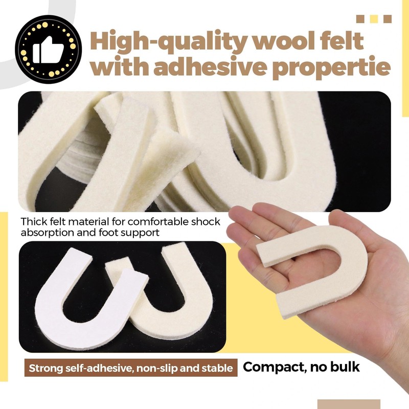 OKQX 24-Pack Horseshoe Heel Pads - Adhesive Horseshoe -Shape Cushions