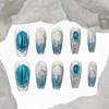 Sun&Beam Nails Handmade Nail Tip, Medium, Long, Coffin Ballerina, Blue,