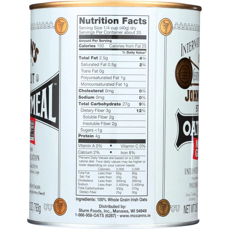 McCann's Traditional Steel Cut Irish Oatmeal Non GMO 28 Ounce