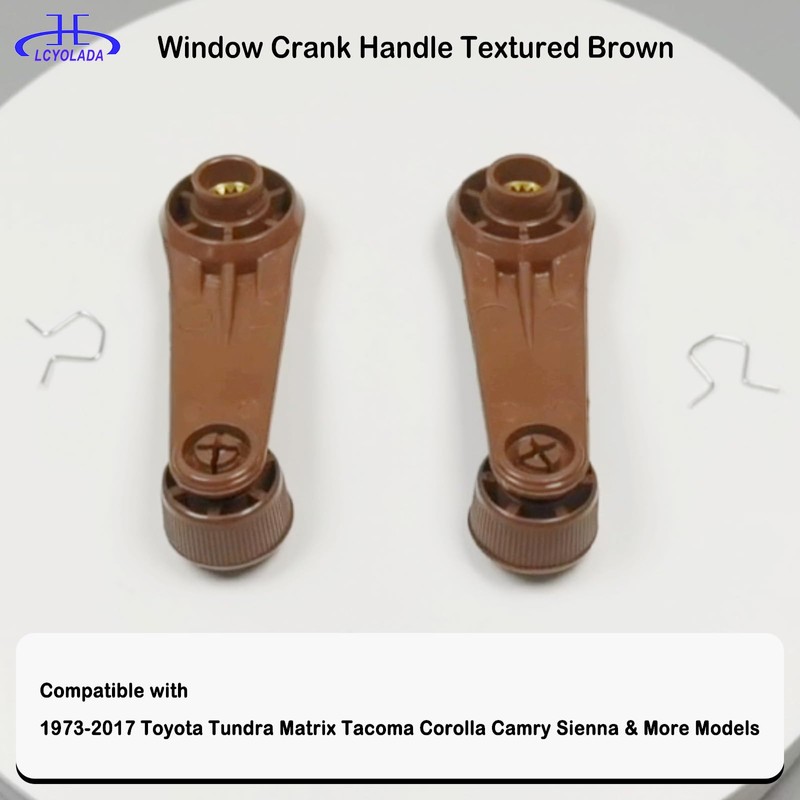 Lcyolada Window Crank Handle,Textured Brown,Compatible with 1973-2017 Toyota Tundra Yaris