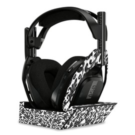 MightySkins Carbon Fiber Skin Compatible with Astro A50 Wireless Headphones + Base Station (Gen 4) - Black Damask | Protective, Durable Textured Carbon Fiber Finish | Easy to Apply | Made in The USA