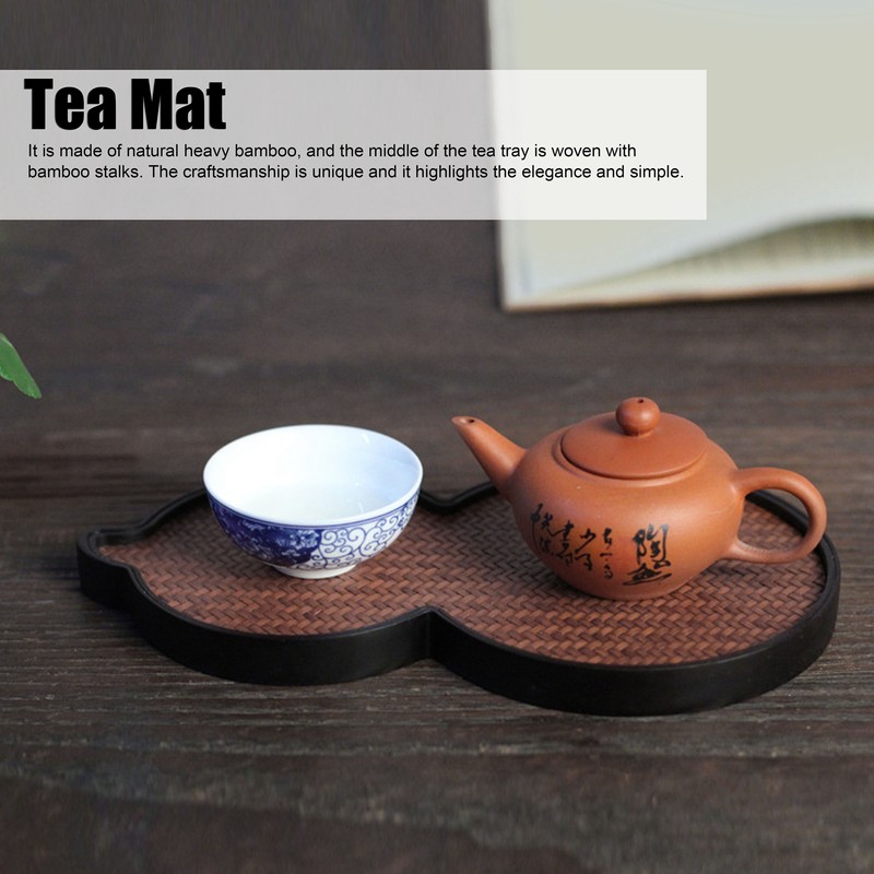 Mat Surface Bamboo Small Tea Tray Tea Plate for Teawares