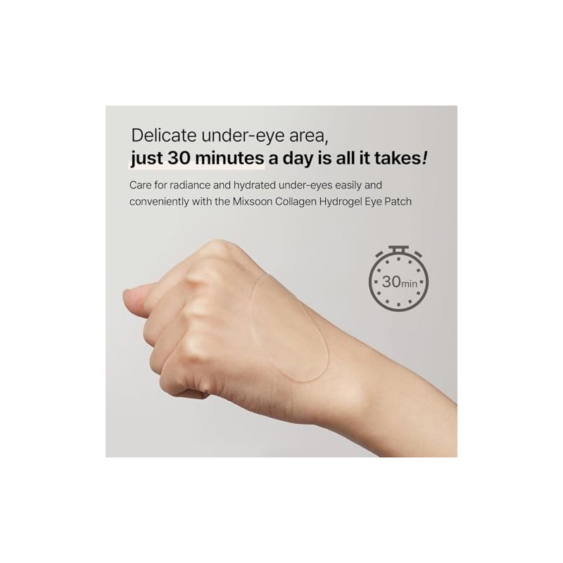 Mixsoon Parches de Hidrogel de Colágeno para Ojos, Colágeno Molecular