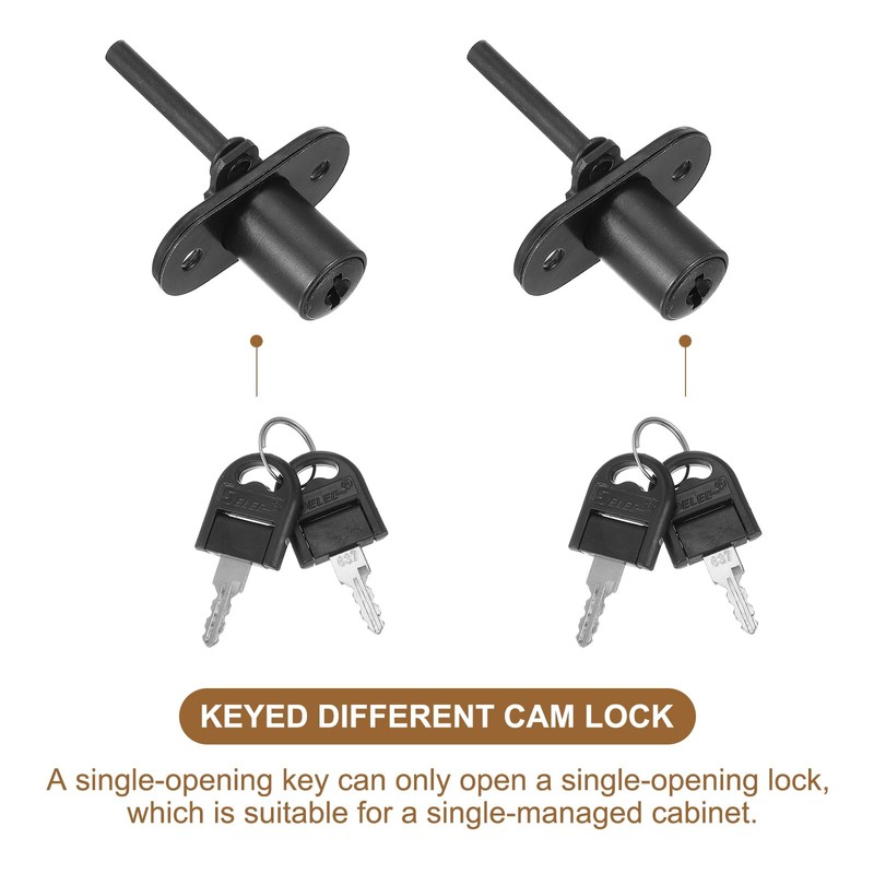 PATIKIL 4Pcs Drawer Lock with Keys, 16mm(5/8") File Cabinet Lock