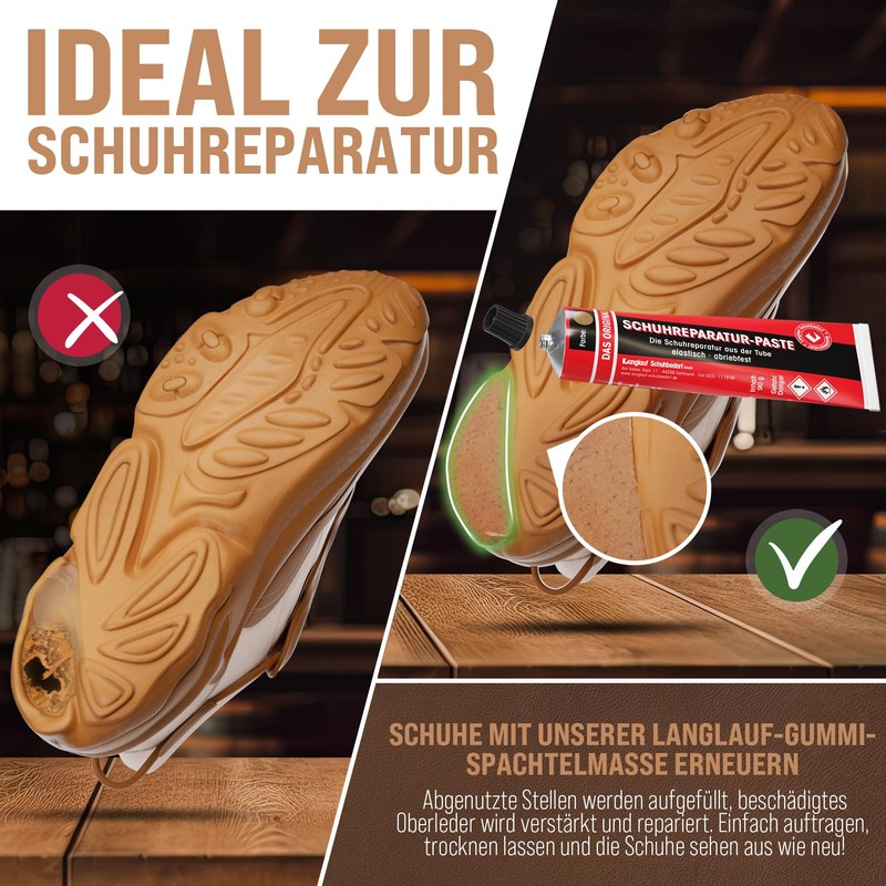 Langlauf Schuhbedarf Repair Paste Shoes and Shoe Soles, Shoe Repair