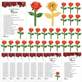 Liliaafar 30 Sets Red Funeral Favors for Guests, Memorial Rose Pins