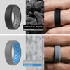 ThunderFit Men Silicone Wedding Rings, Breathable Pattern Engagement Bands 8mm