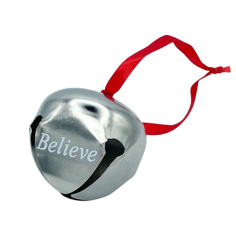 Believe Bell Christmas Tree Hanging Ornaments Sleigh Bells