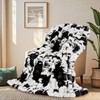 Touchat Cow Print Blanket for Couch, Faux Fur Throw Blanket,