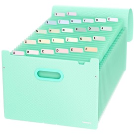 Sooez 26-Pocket Accordion File Organizer with Unobstructed A-Z Tabs, Premium Expanding File Folder, Tax Receipt Document Organizer Storage for Letter/A4 Size Paper, School Office & Home Supplies