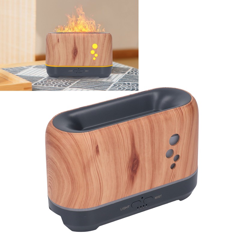 200ML Aromatherapy Diffuser Hollow Flame with Ambience Light Remote Control