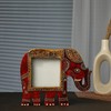 Purpledip Artistic Photoframe Wooden Elephant Shaped for 4x4 inch photo