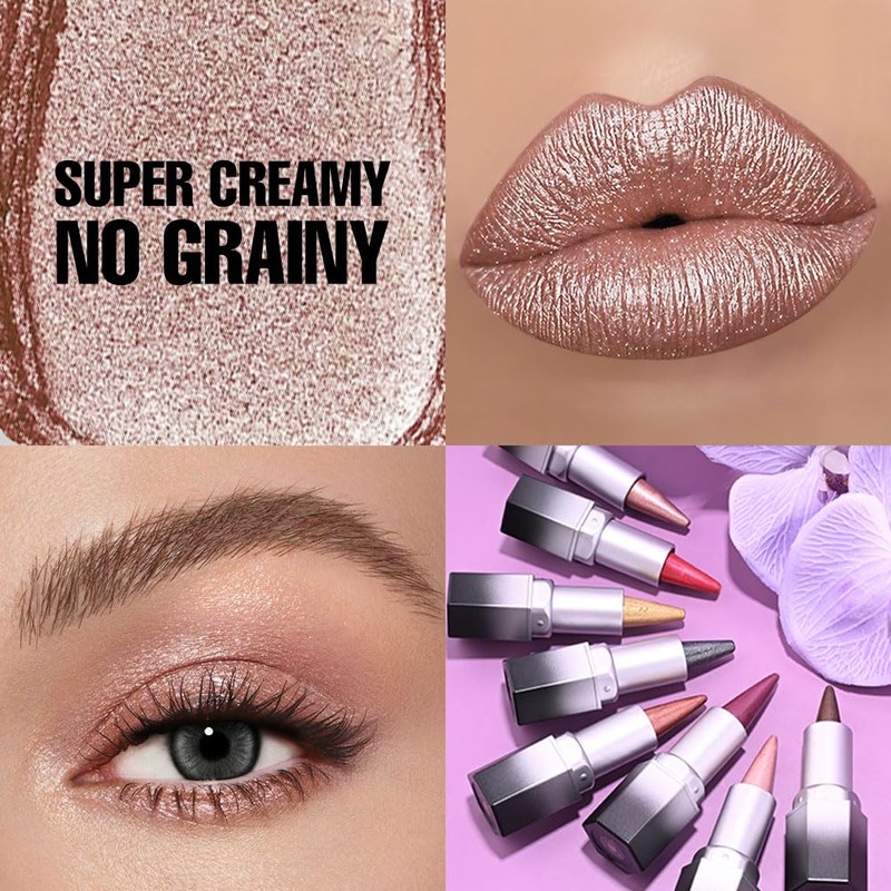 FeiCuiYun Champagne Metallic Lipstick & Lip Liner Combo For Women