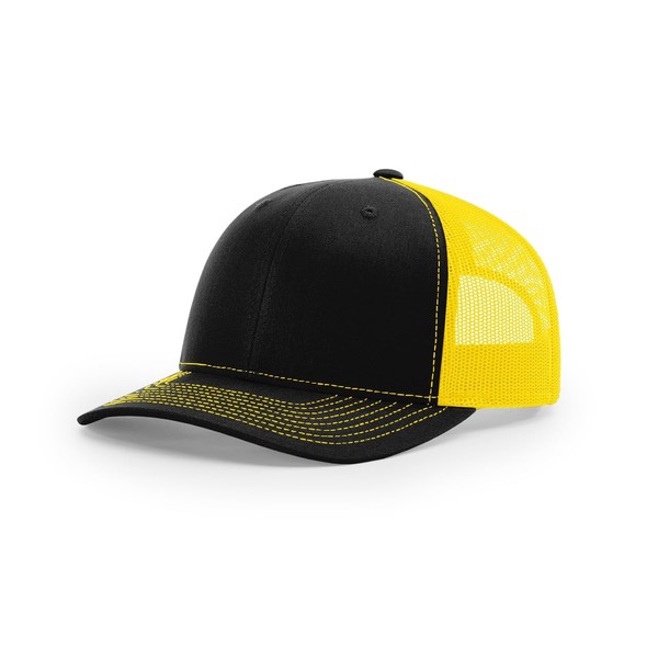 Richardson 112 Trucker Hat 12 Pack, OSFM - Black/Yellow