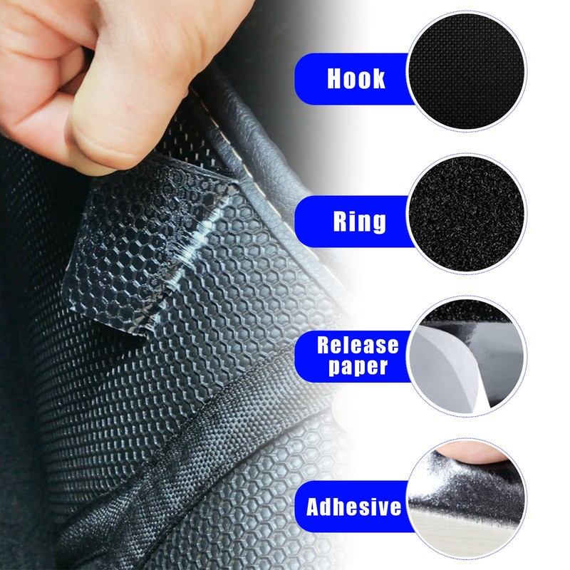 Dickno 10 PCS Hook and Loop Mounting Strips with Adhesive,
