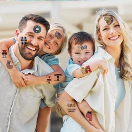 6Pcs（About 90 tattoos）Letter Legend Tattoo Stick Temporary Tattoos Kids Tattoos Waterproof Tattoo Sticker Fake Tattoos Cartoon Tattoo Toy For Kids Children Boys Girls Teens Birthday Party Favors（Letter Legend）