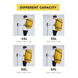 Ubon Heavy Duty Duffle Bag Gym Sport Bags with Convertible Backpack Straps (Yellow,80L)