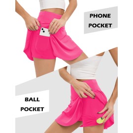 Oyamiki Women's Tennis Skirts High Waisted Lightweight Athletic Golf Skorts Skirts with Shorts Pockets XL