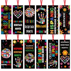 Haooryx Hispanic Heritage Bookmarks - 120Pcs Latin American Countries Flags Bookmarks Celebrate National Hispanic Heritage Month Bookmarks for Student Rewards Classroom Stationery Handout Supplies