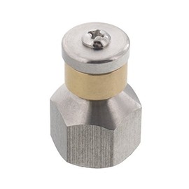 Erie Tools Rotating 3/8-inch Drain Cleaning Nozzle 12.0 Orifice 4000 PSI Stainless Steel for Sewer Pipe Water Jetter