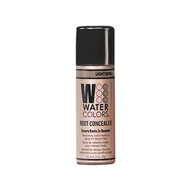 Corrector de raíces de acuarelas, cubre las raíces del cabello en segundos, tinte temporal para retocar el cabello (con elegante alfiler de acero de cola de rata), color gris, Luz café.