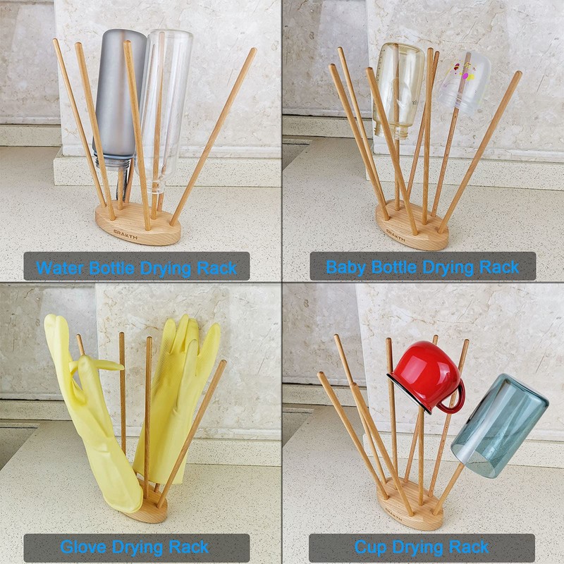 CRAKTH Plastic Bag and Bottle Drying Rack, Reusable Ziplock and