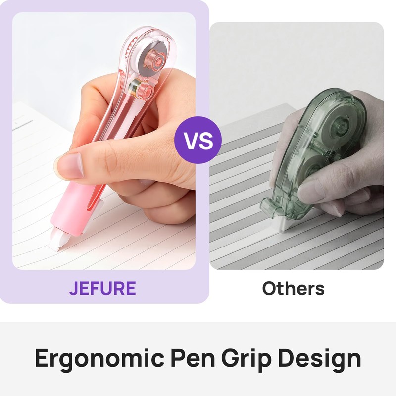 JEFURE 19.69ft Correction Tape Pens, Dry Instantly Correction Tape, Smooth