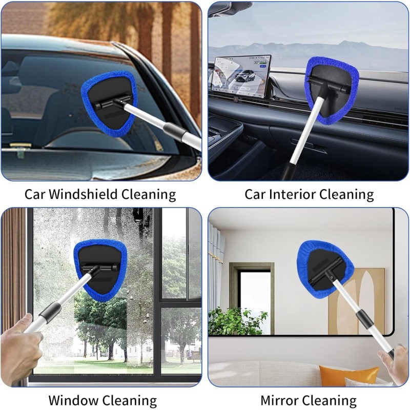 YAKATOTUO Windshield Cleaning Tool, 23-inch Extendable Handle Car Window Cleaner