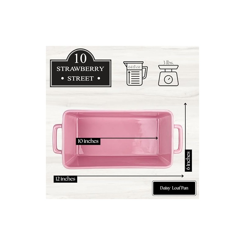 10 Strawberry Street Daisy Loaf Pan, Pink