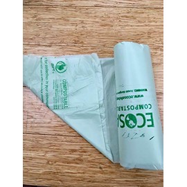 EcoSafe 6400 Certified Compostable Bags 39 Gallon (33" x 48"), (Gauge: .85 mil) (Case of 90 Bags : 6 Rolls)