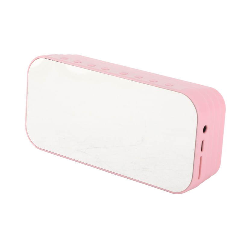 Alarm Clock Bluetooth Speaker Rechargeable Large Volume Mirror Display Portable