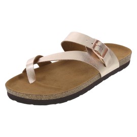 State Street Womens Rose Gold Opal Thong Footbed Sandal 8 Medium