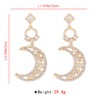 Xerling Sparkly Rhinestone Crescent Luna Moon Dangle Earrings for Women
