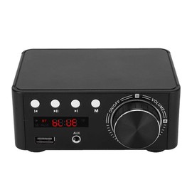 Amplificador de audio, 50W x 2 Amplificador digital estéreo, Reproductor de tarjeta de memoria de placa de amplificador de audio digital HIFI Bluetooth 5.0(negro)