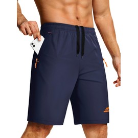 TACVASEN Hiking Shorts for Men Lightweight Quick Dry Stretch Drawstring Shorts Running Outdoor Sports Athletic Short Navy