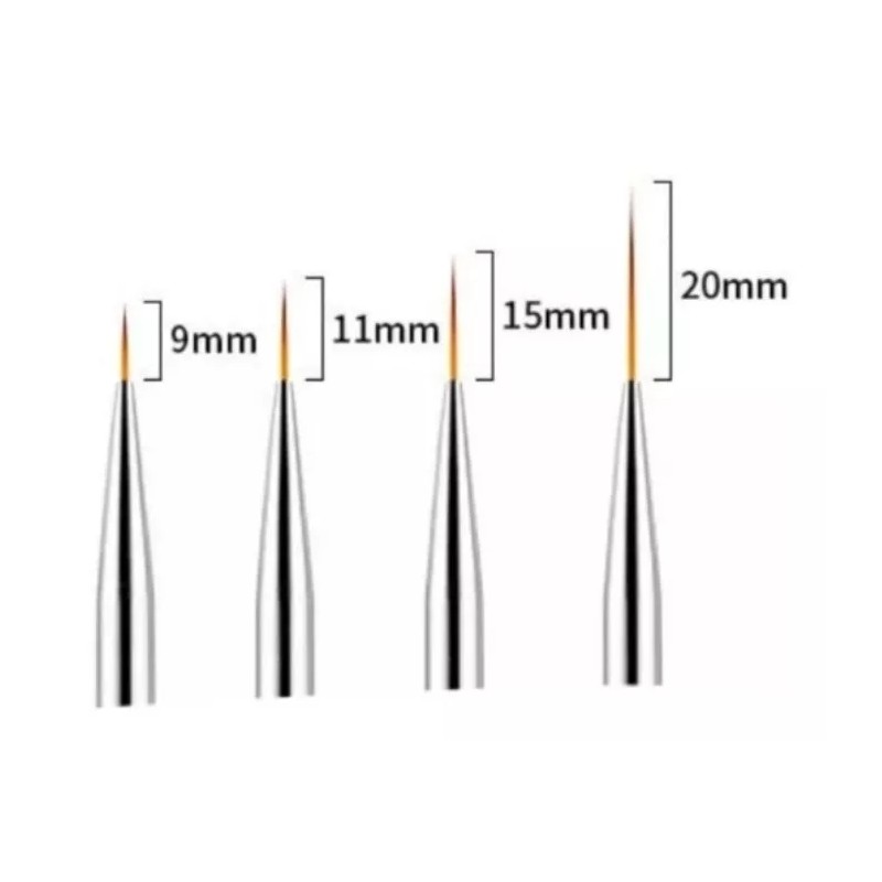 NiDa Kit De 4 Pinceles Liner Fino Mano Alzada Art