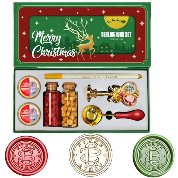 Christmas Wax Seal Stamp Kit, Atopbb Santa Claus Northpole Official