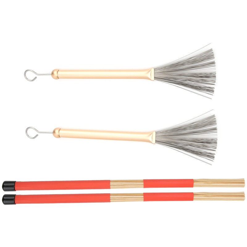 Drum Stick Brush Set Jazz Retractable Metal Wire 19 Beam