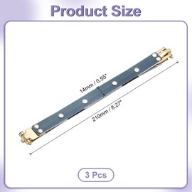 uxcell marco internos flexibles de metal, 3 piezas 8.27" x 0.55" Marco flexible con cierre de beso, Accesorios de hardware de marco de bolso Clip para bolsos de mano de bricolaje