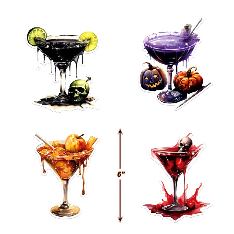 Glitter Boos and Booze Banner with Cocktail and Ghost Design