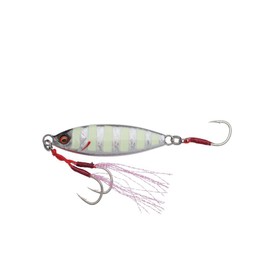 Savage Gear Slow Seeker Jig Fishing Lures with Fallleaf Action, Ultra Sharp Saltwater Hooks, 10-60g, Multicoloured, Jig Bait, Slow Jigging (Zebra Glow, 10g)