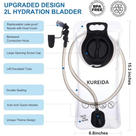 No Brand Hydration Bladder 2 Liter, BPA Free Water Bladder for Hiking Backpack Water